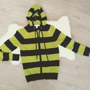 Michael Michael Kors Striped hooded Black/ Neon